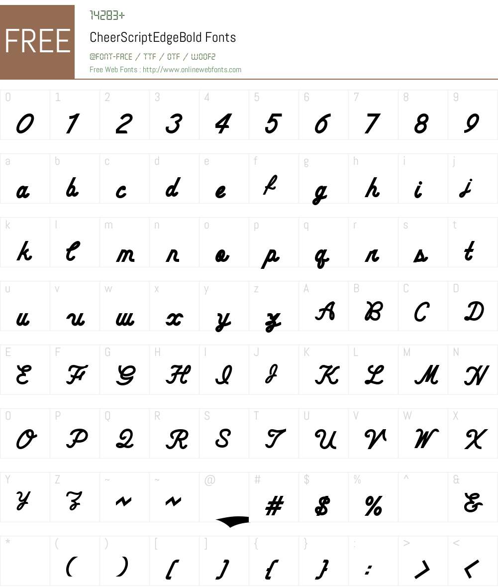 CheerScriptEdgeBold Font Screenshots