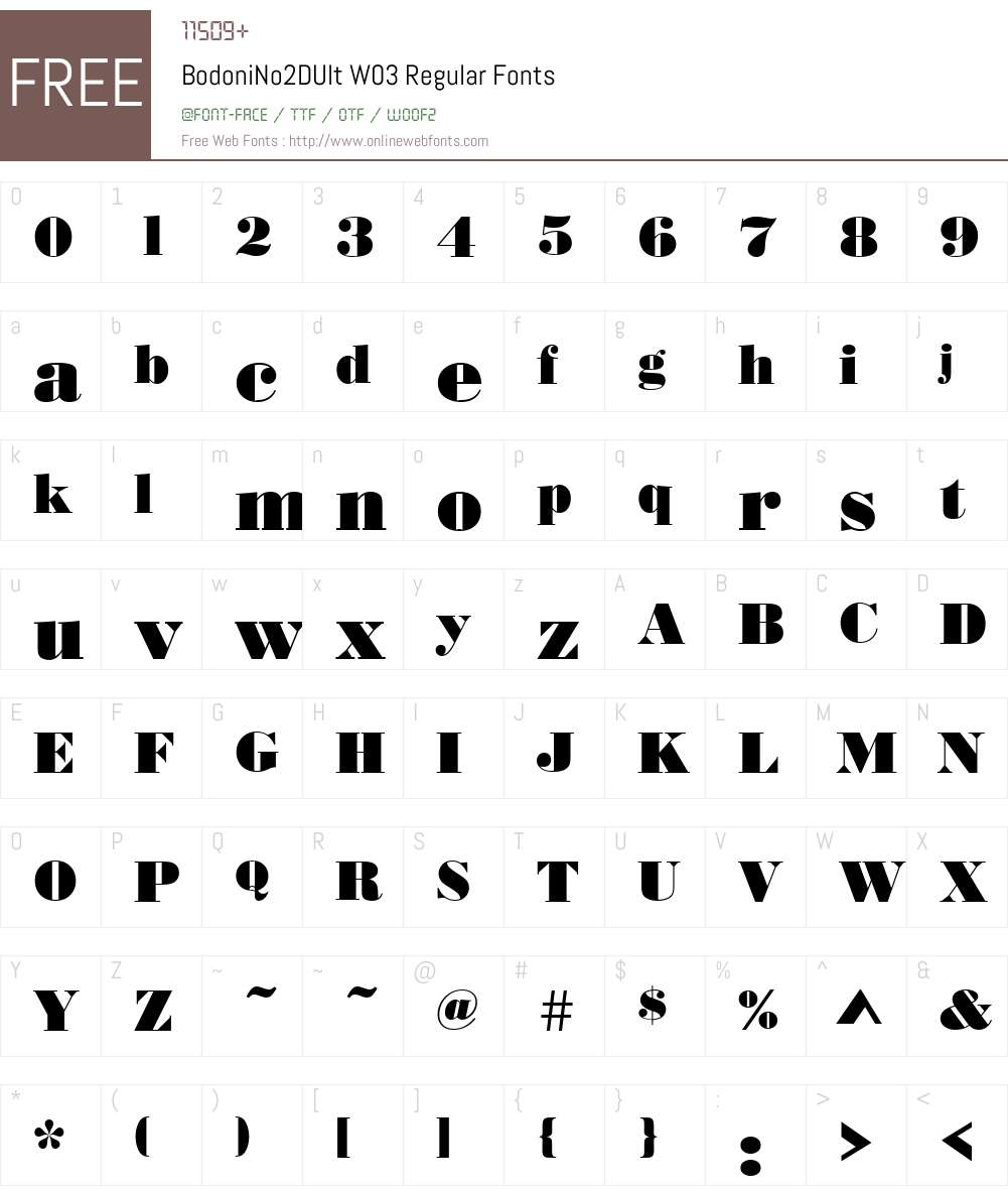 Bodoni No. 2 Font Screenshots