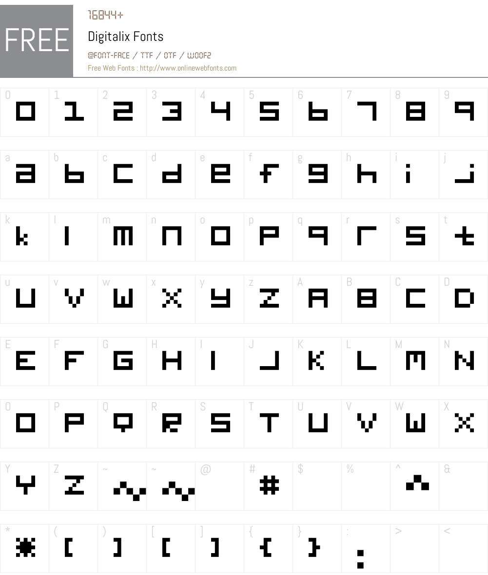 Digitalix Font Screenshots