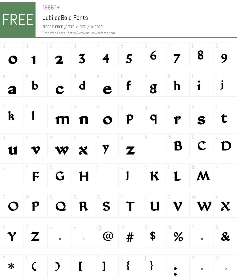 JubileeBold Font Screenshots