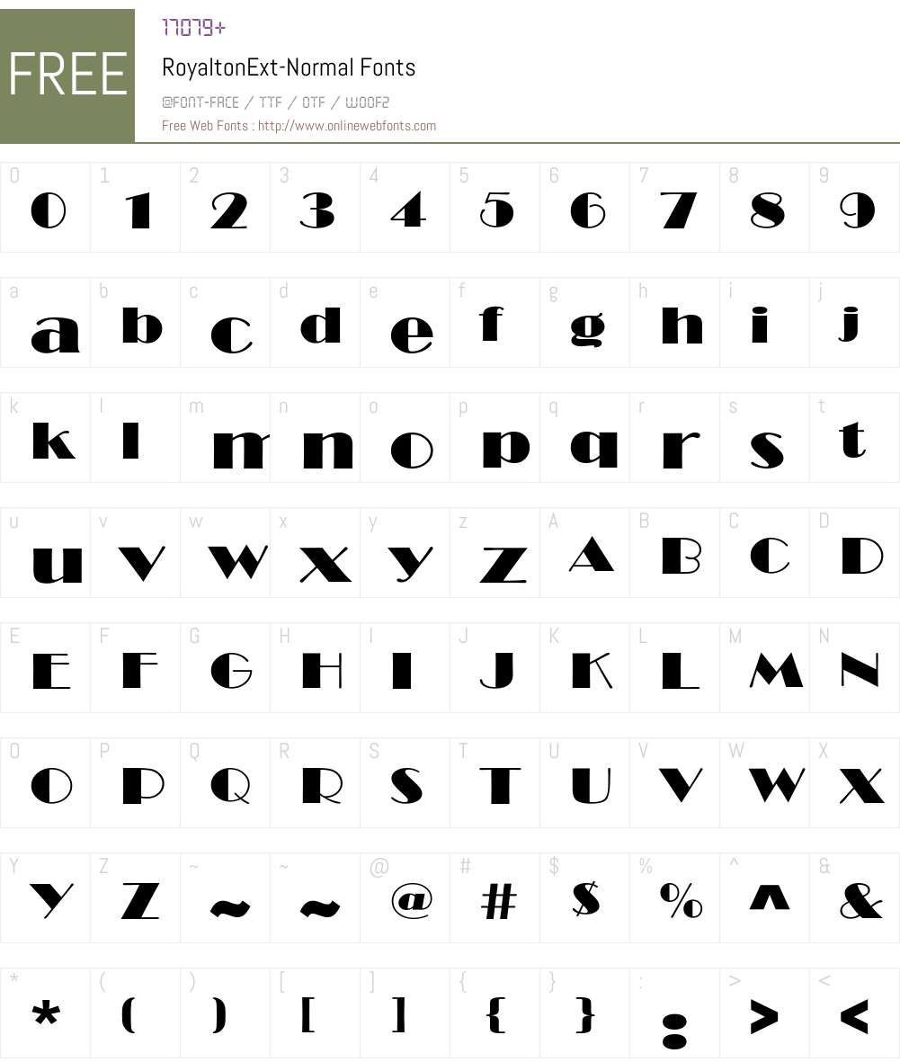 RoyaltonExt-Normal Font Screenshots