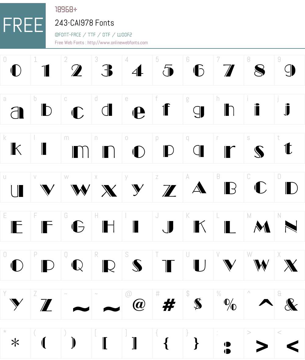 243-CAI978 Font Screenshots