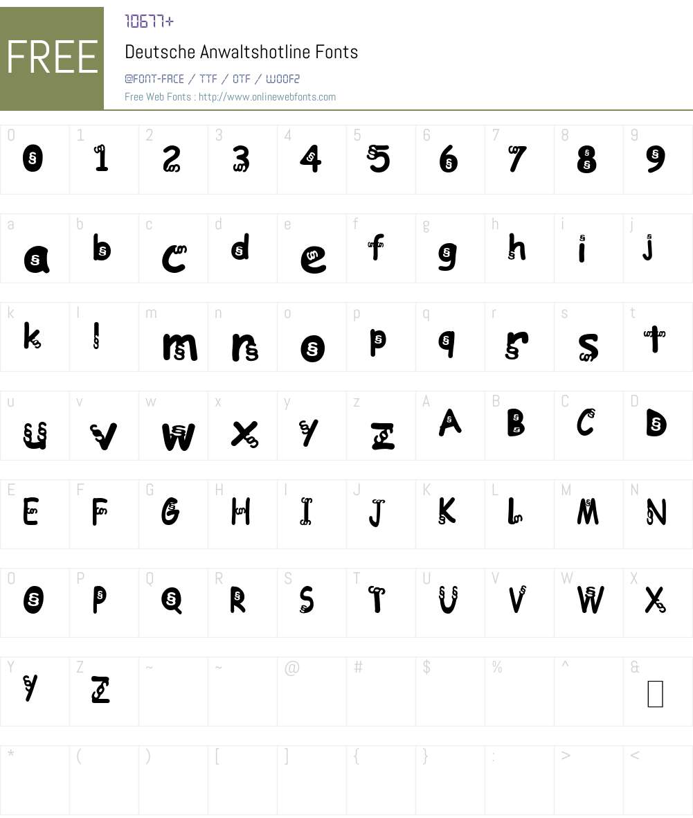 Deutsche Anwaltshotline Font Screenshots