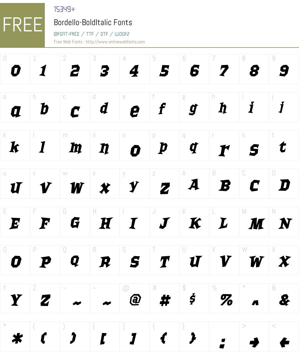 Bordello Font Screenshots