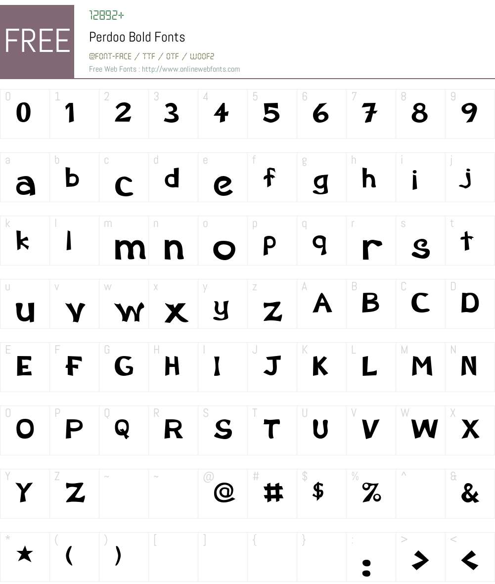 Perdoo Font Screenshots