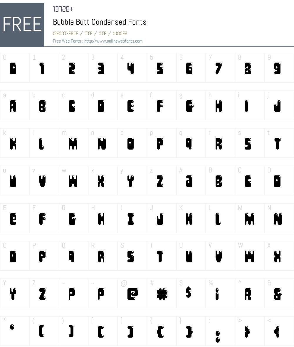 Bubble Butt Condensed Font Screenshots