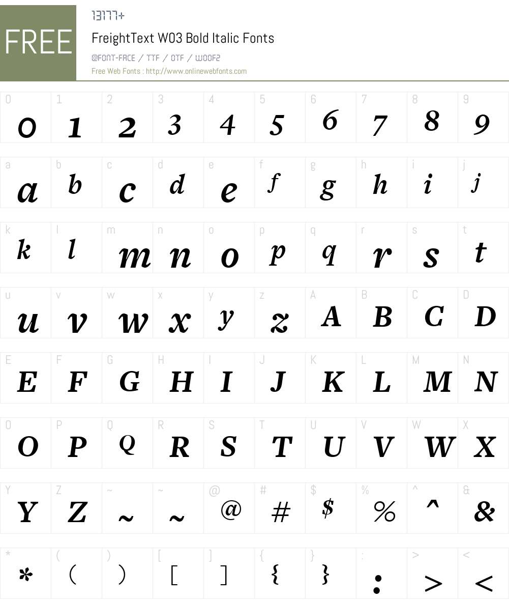 Freight Text Font Screenshots