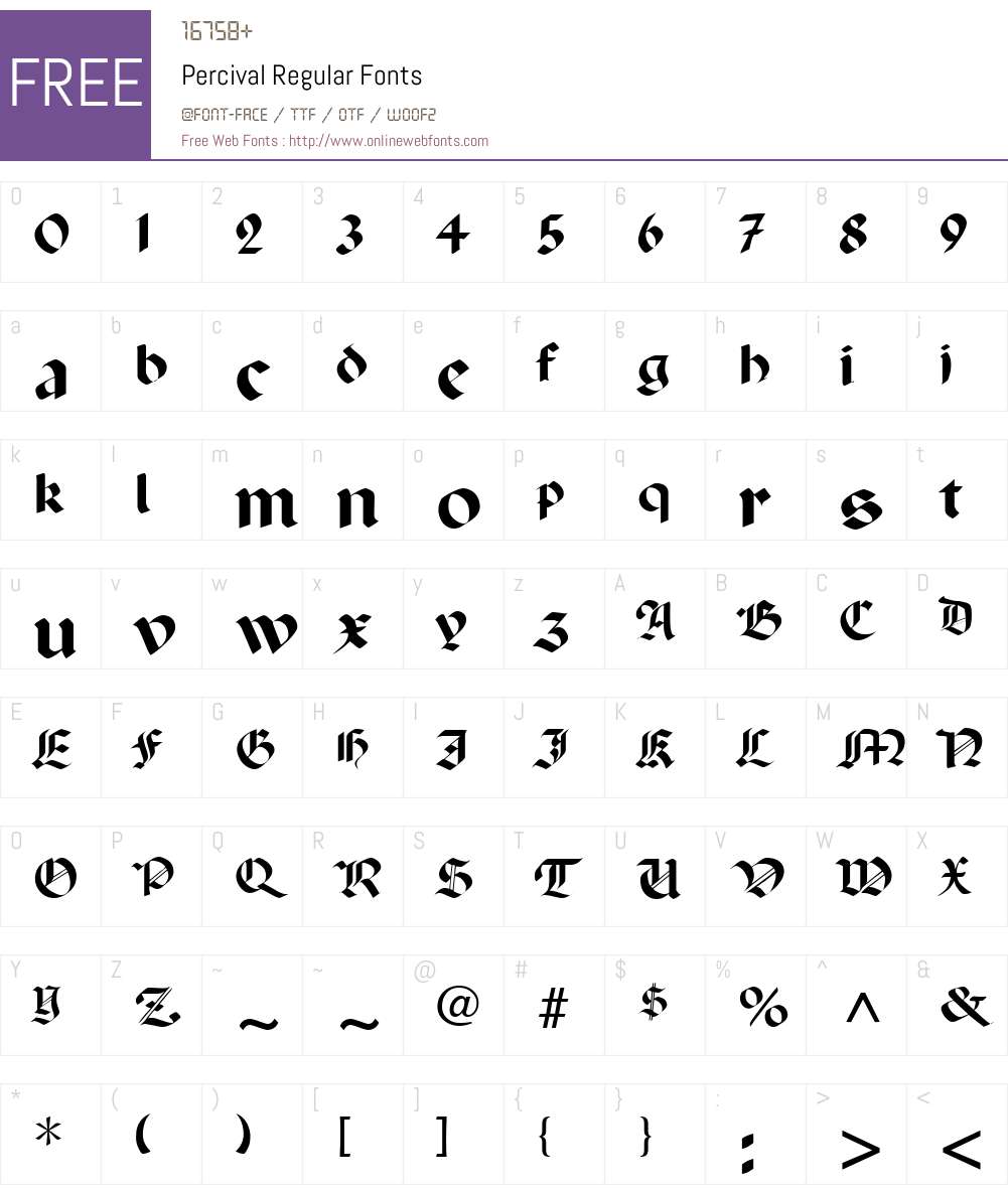 Percival Font Screenshots