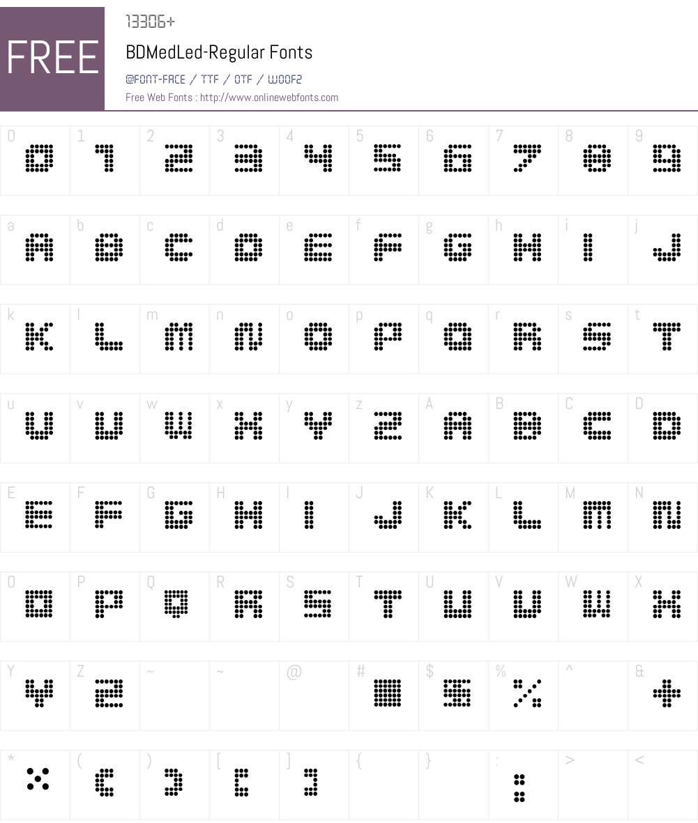 BDMedLed Font Screenshots