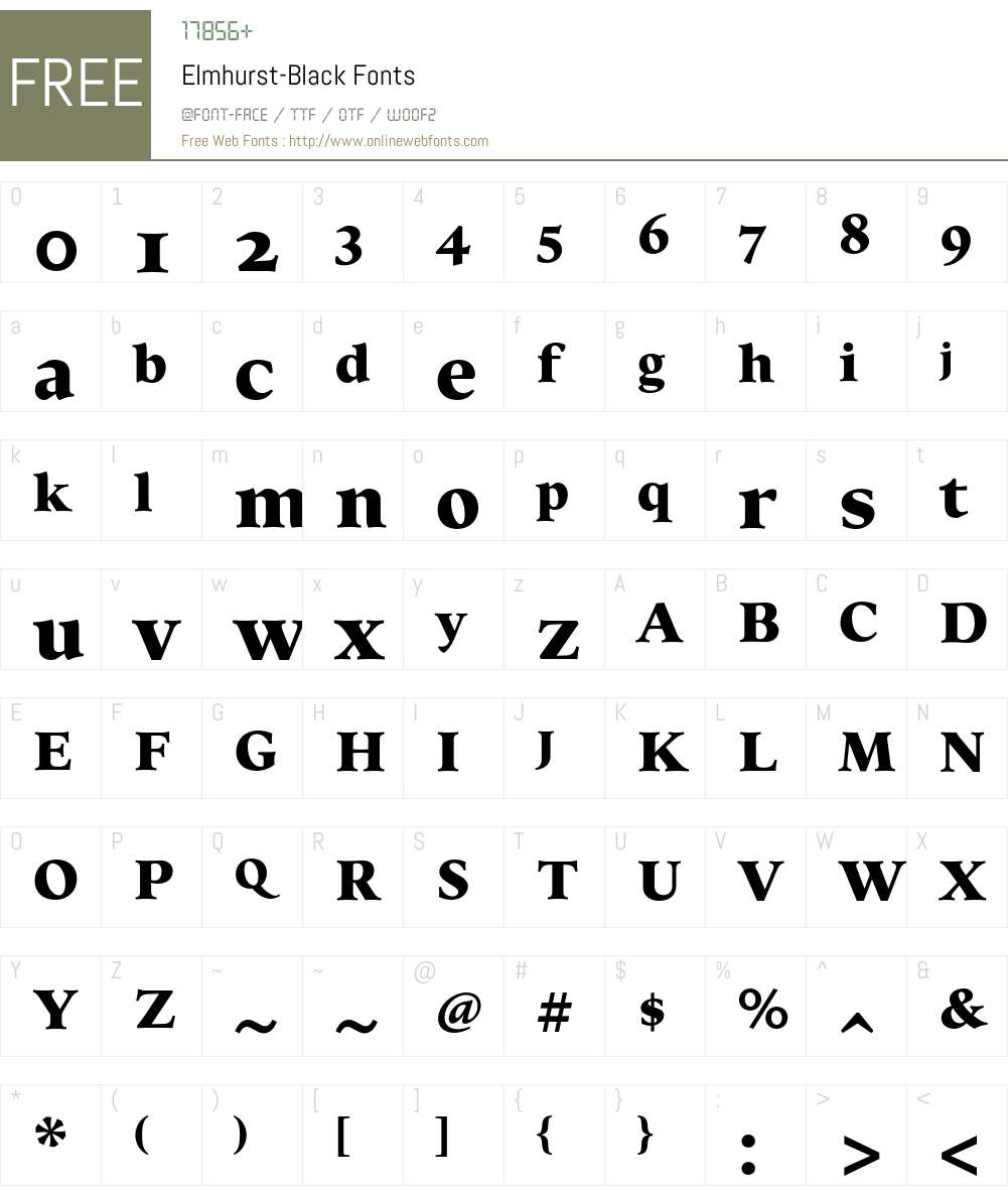 Elmhurst Font Screenshots
