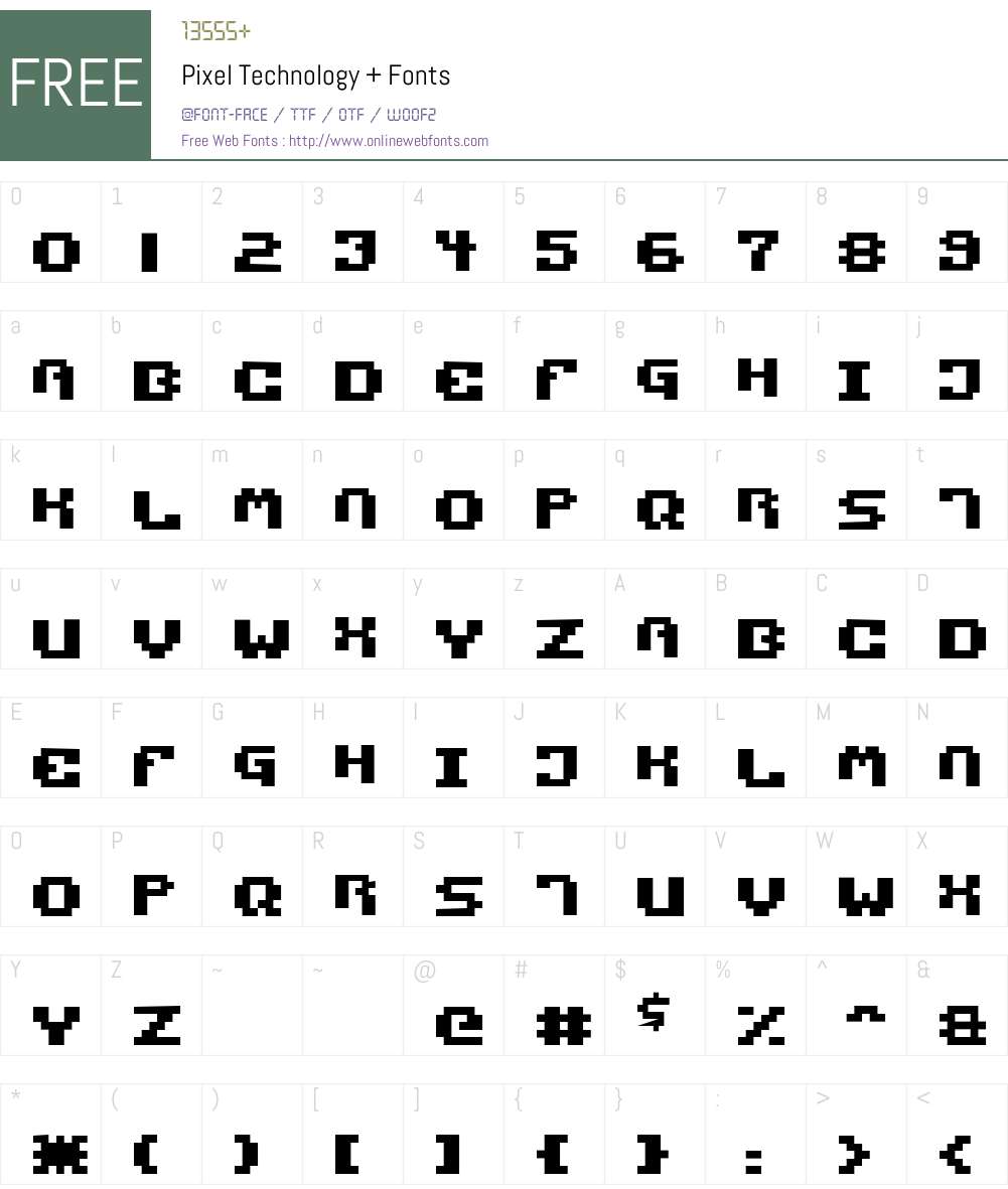 Pixel Technology + Font Screenshots