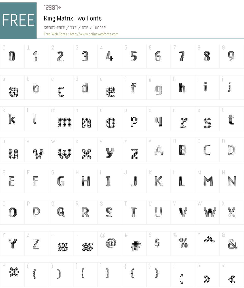 Ring Matrix Two Font Screenshots