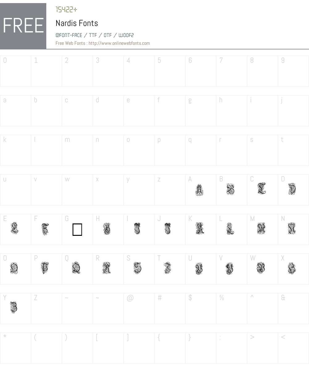 Nardis Font Screenshots