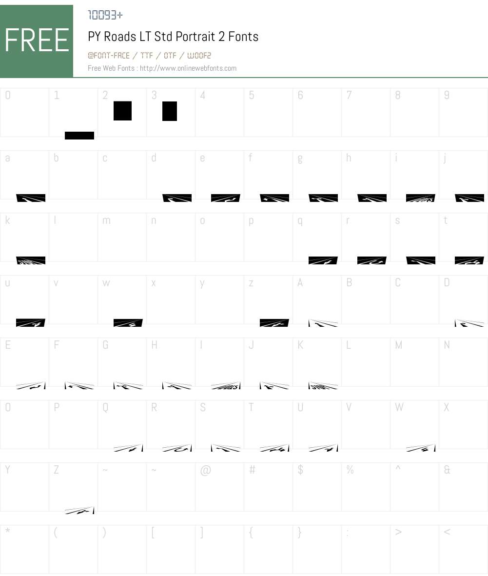 PY Roads LT Std Font Screenshots
