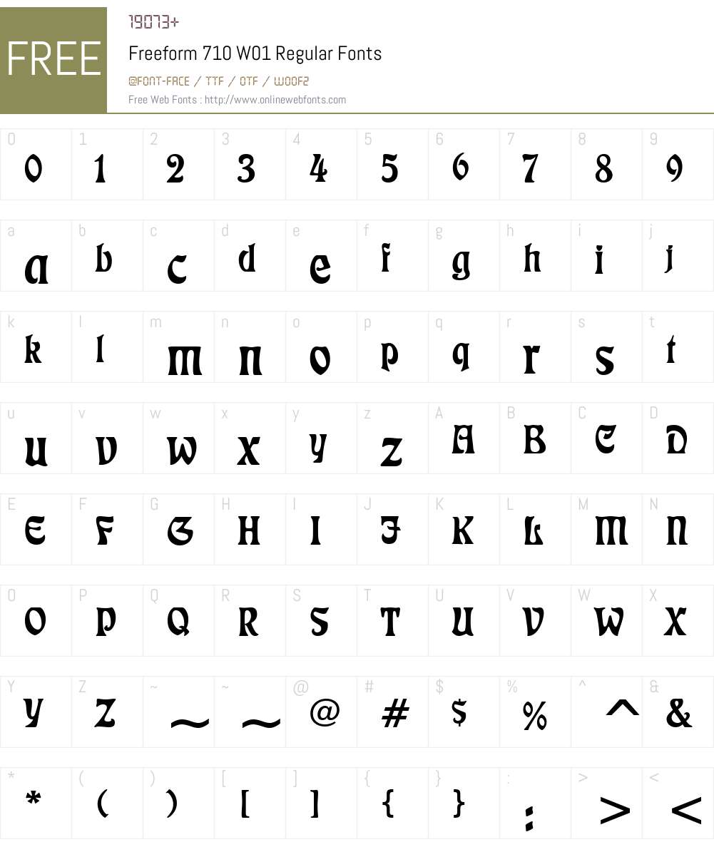 Freeform710W01-Regular Font Screenshots