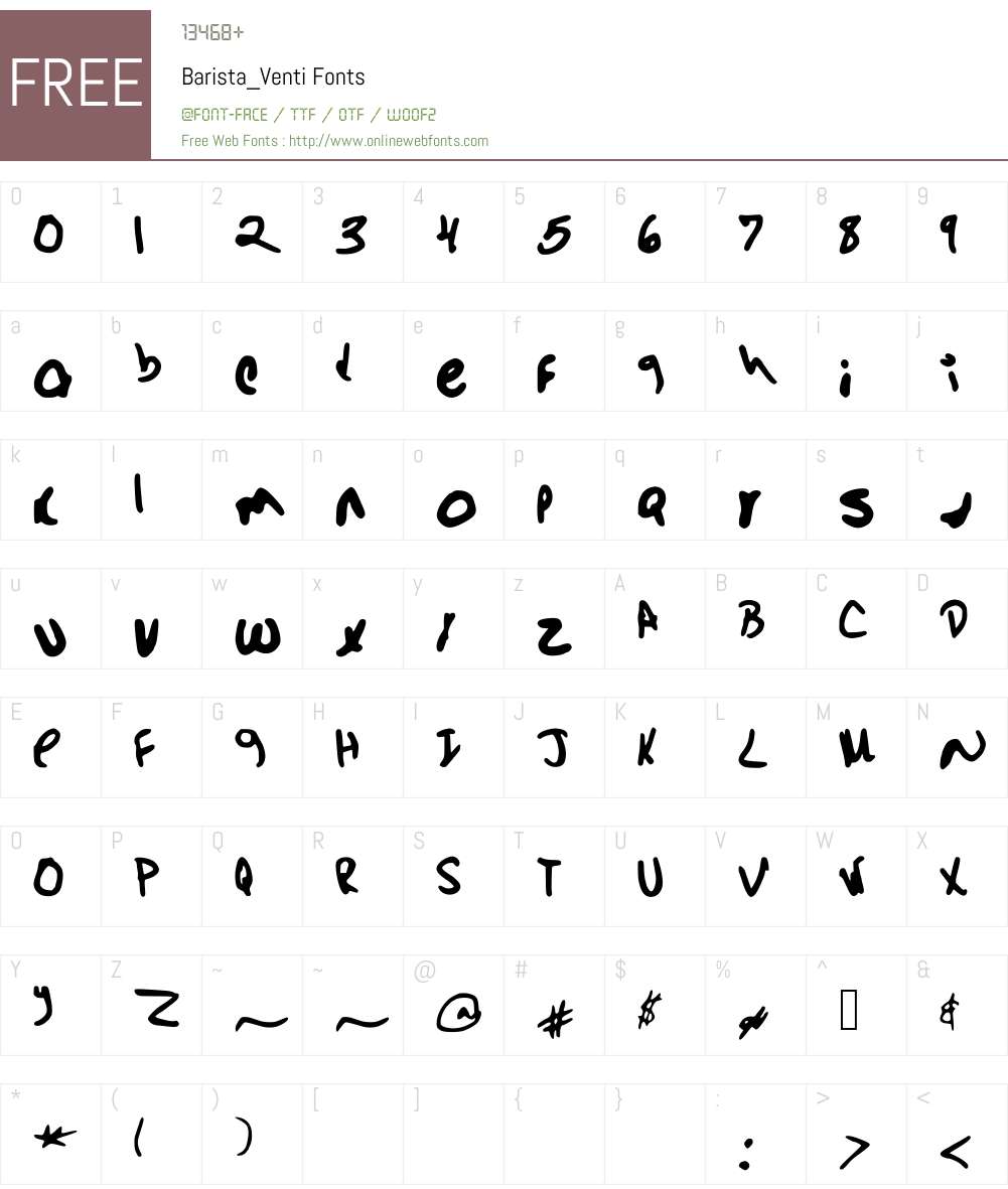Barista_Venti Font Screenshots
