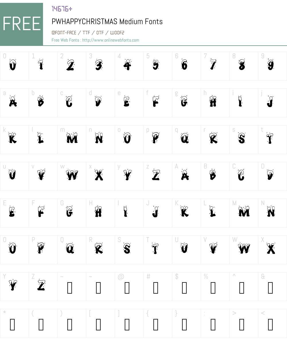 PWHAPPYCHRISTMAS Font Screenshots