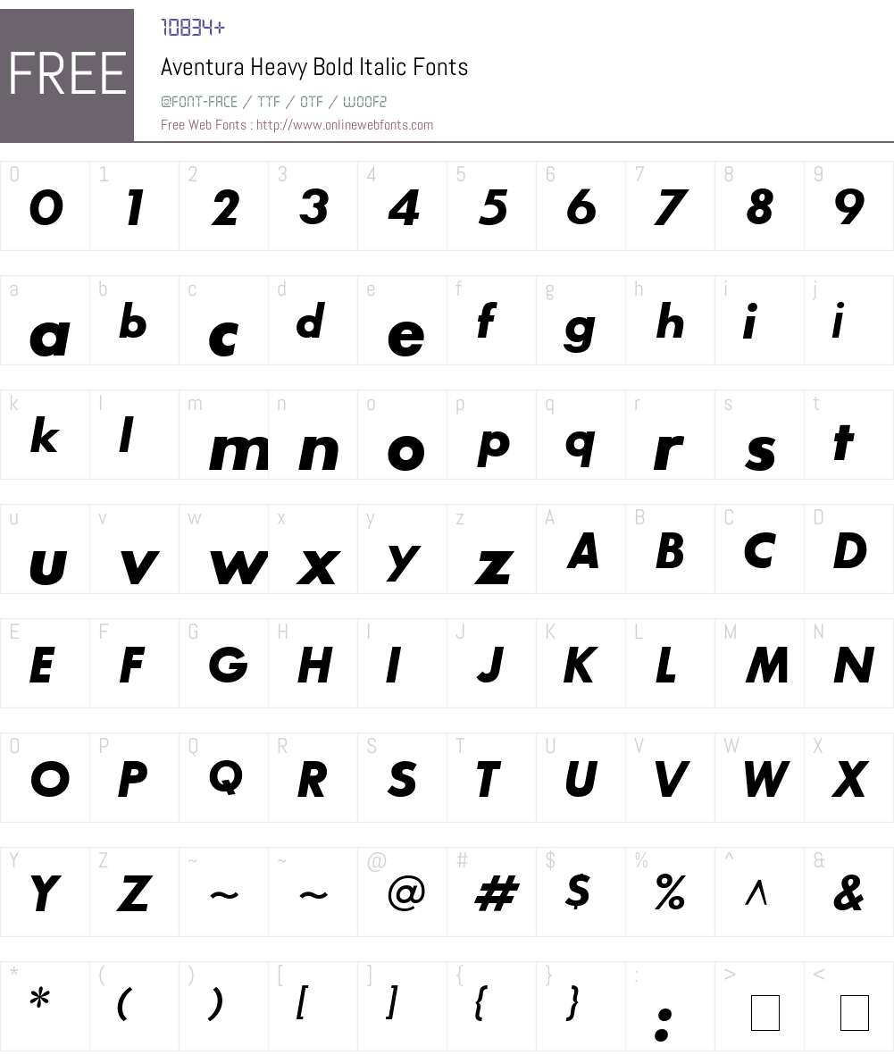 Aventura Heavy Font Screenshots