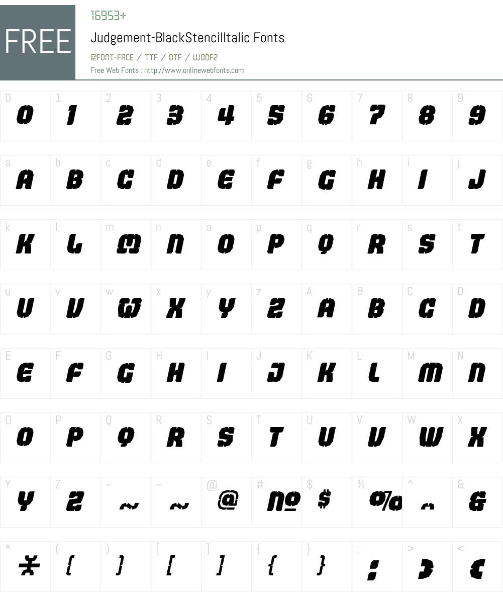 Judgement Font Screenshots