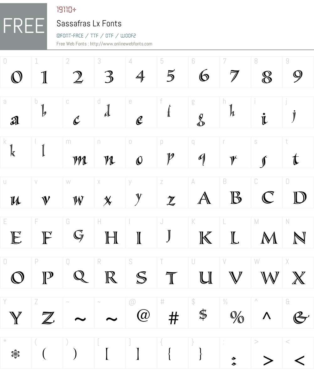 Sassafras Font Screenshots