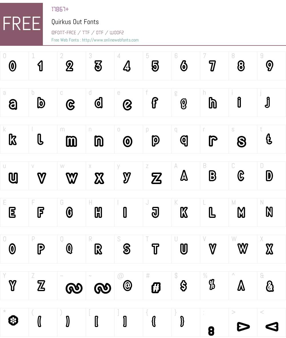 Quirkus Out Font Screenshots