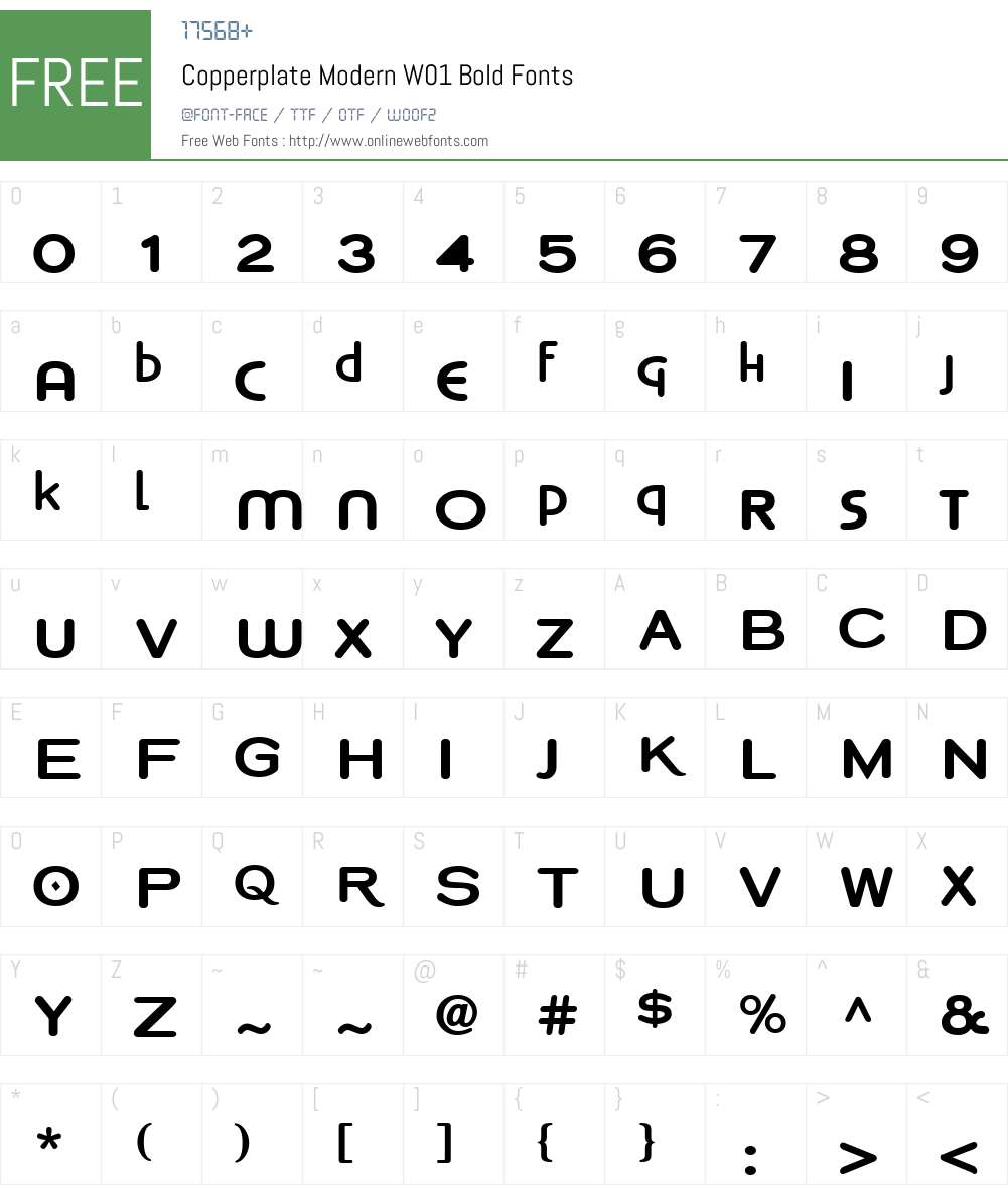 CopperplateModernW01-Bold Font Screenshots