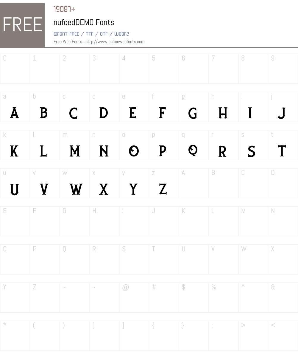 nufced DEMO Font Screenshots