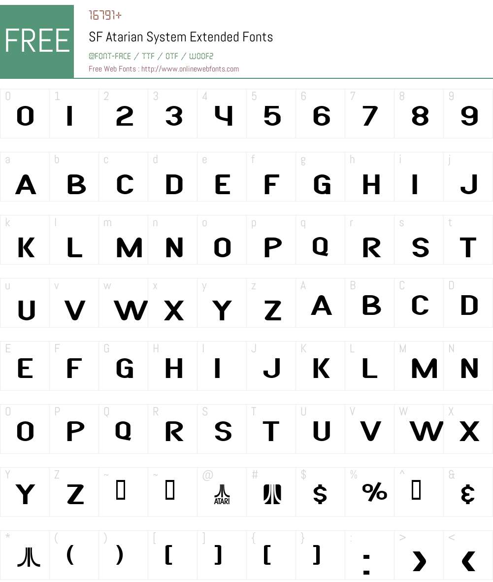 SF Atarian System Extended Font Screenshots