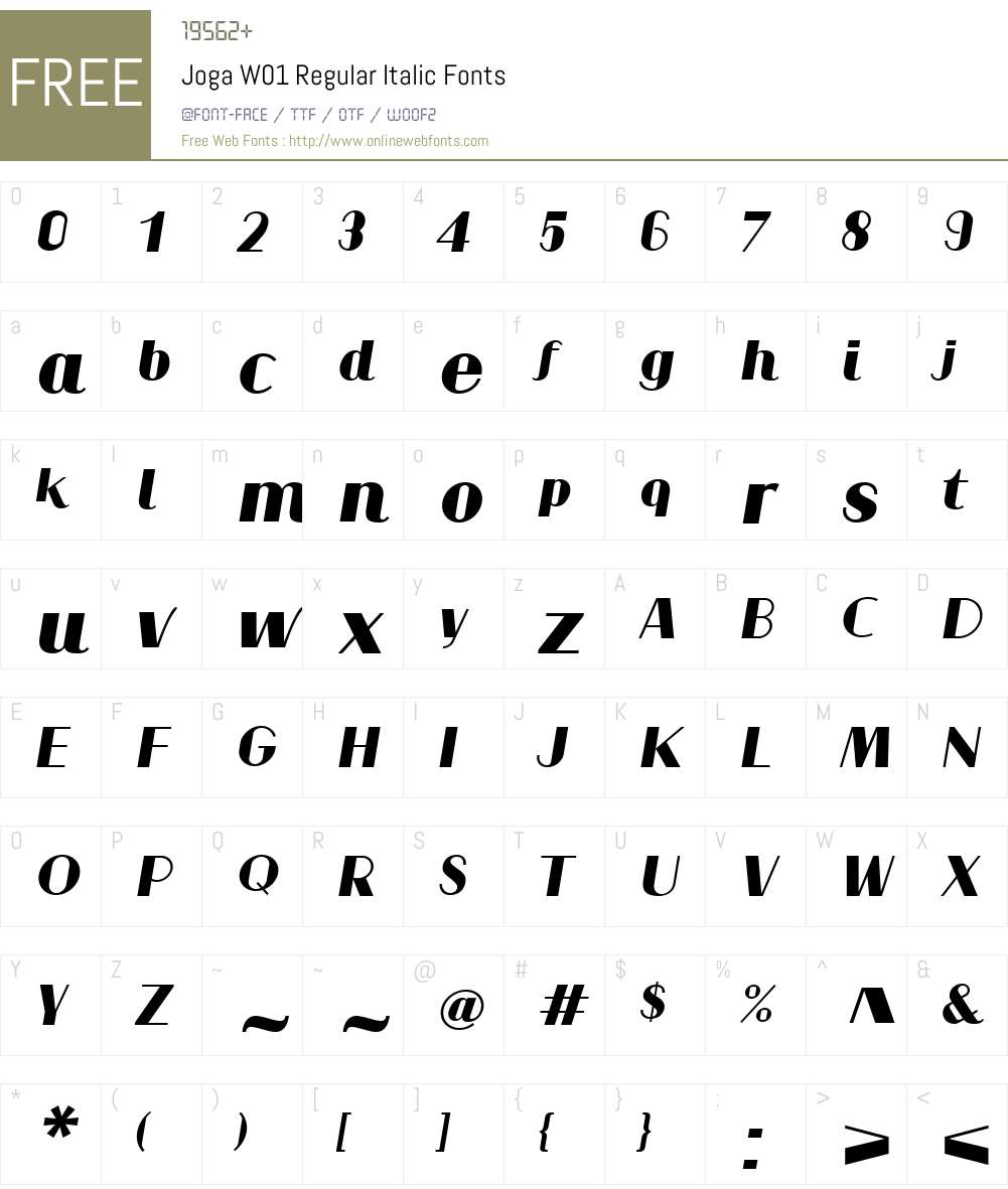 JogaW01-RegularItalic Font Screenshots
