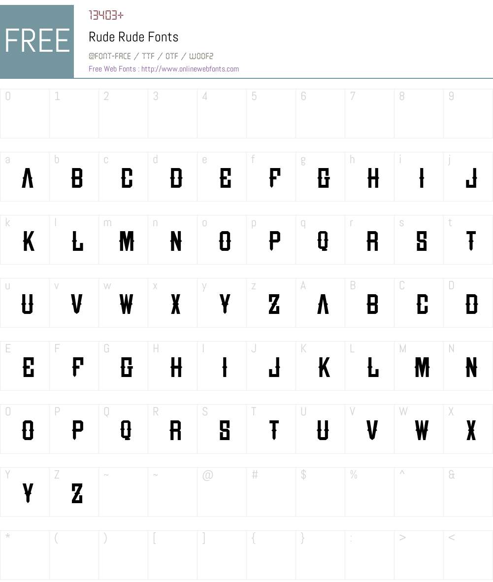 Rude Font Screenshots