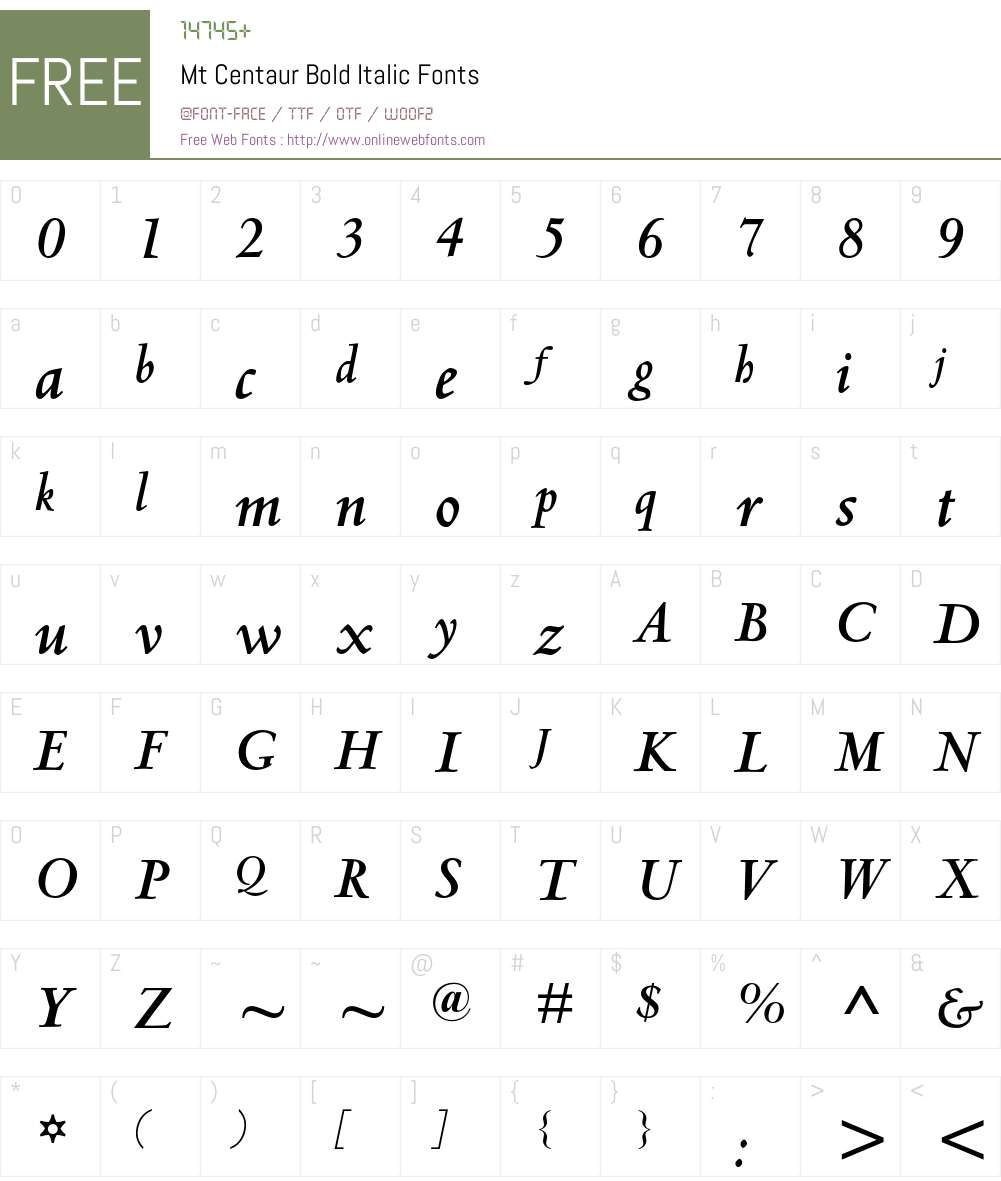 Centaur Font Screenshots