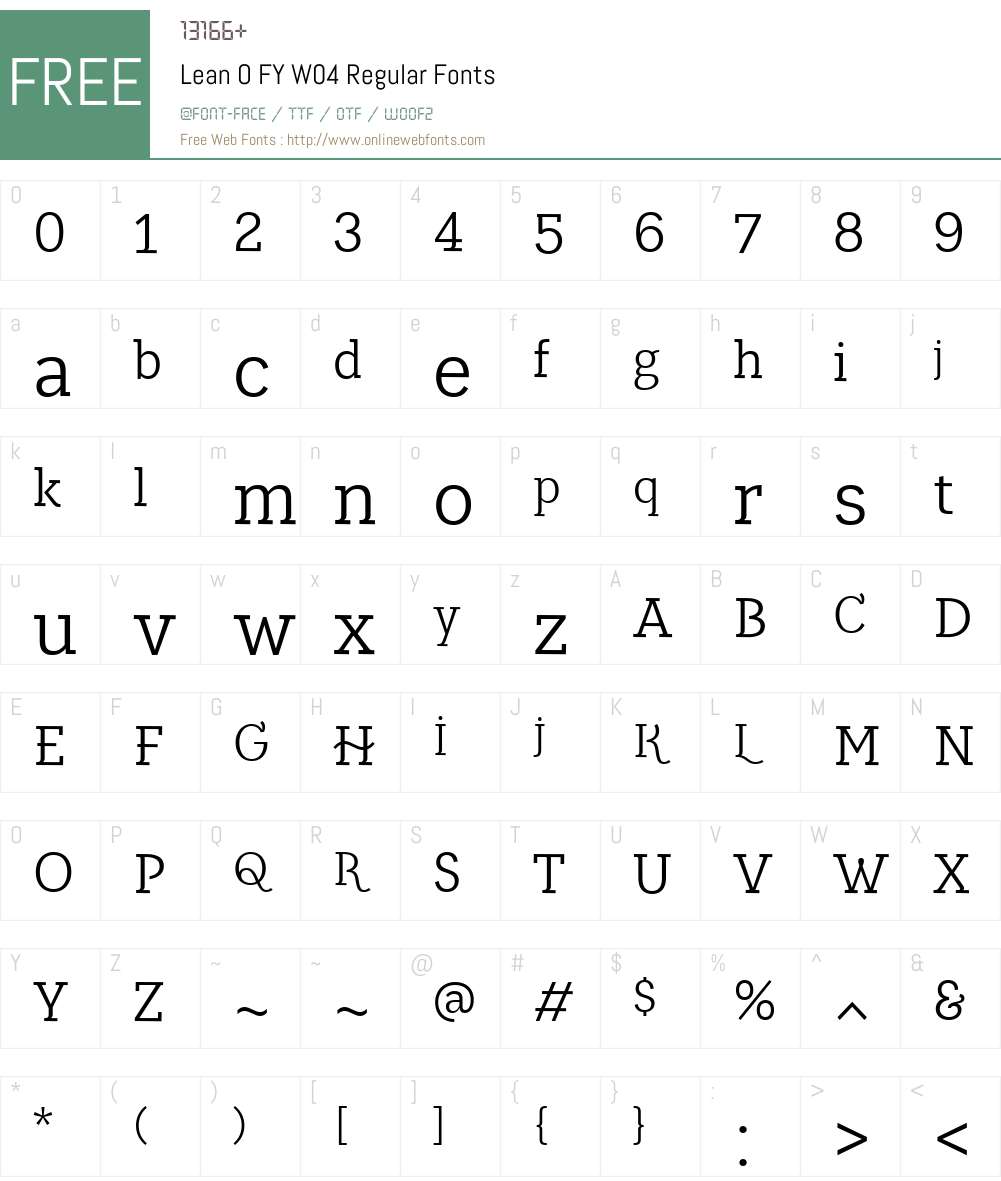 LeanO FY Font Screenshots