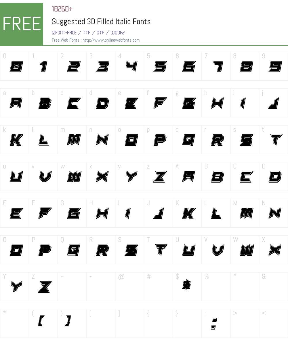 Suggested 3D Filled Font Screenshots