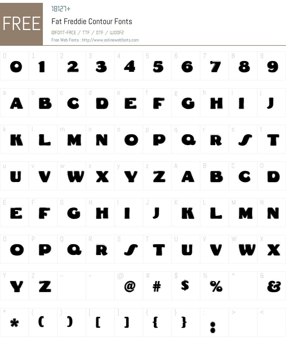 Fat Freddie Contour Font Screenshots
