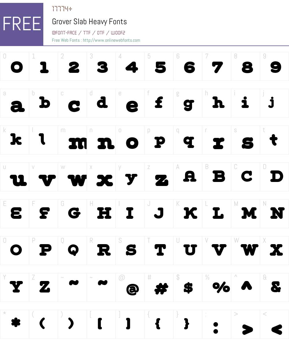 Grover Slab Heavy Font Screenshots