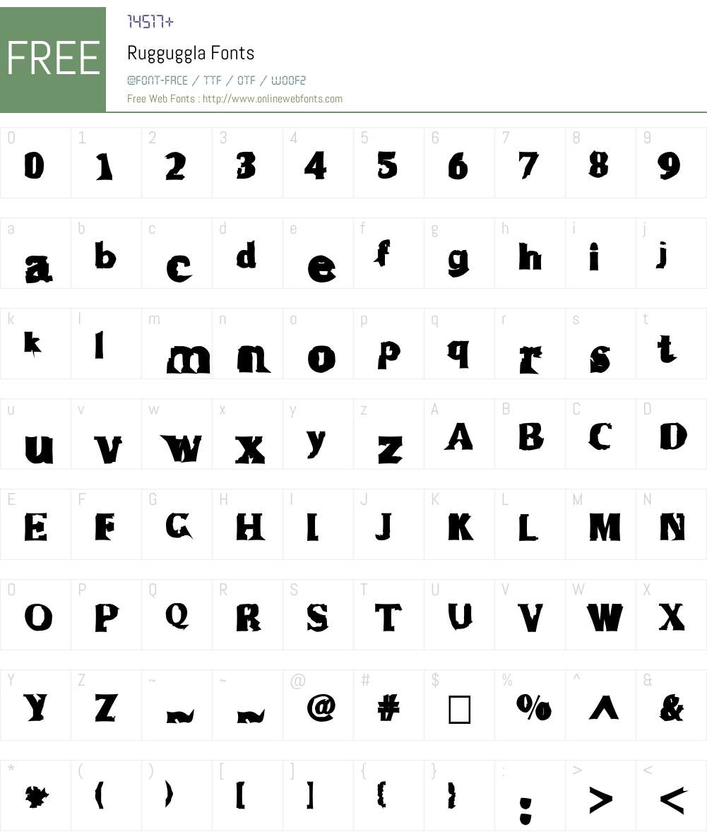 Rugguggla Font Screenshots
