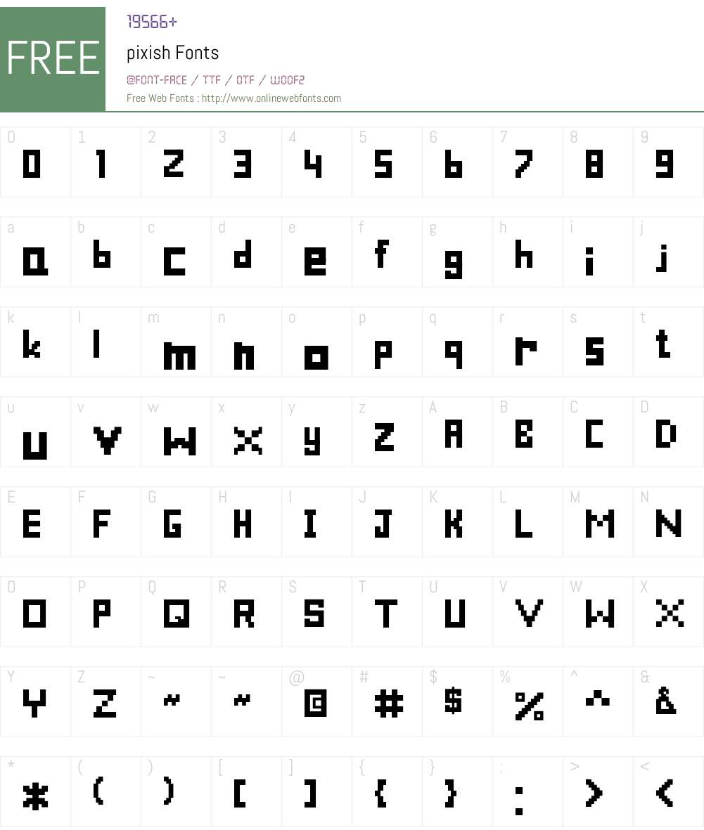 pixish Font Screenshots