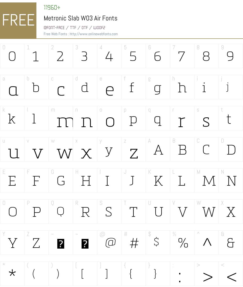 Metronic Slab Pro Font Screenshots