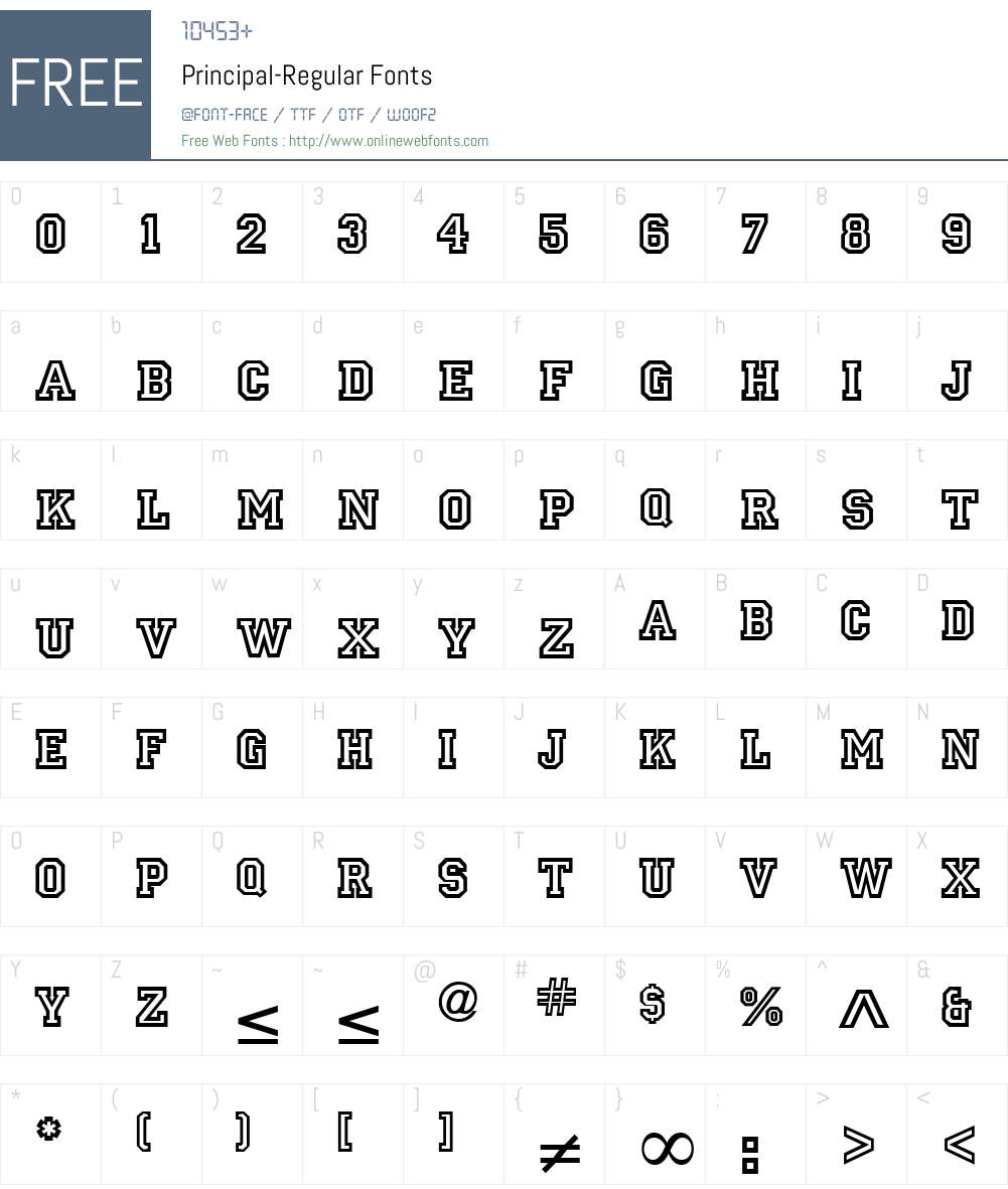 Principal Font Screenshots