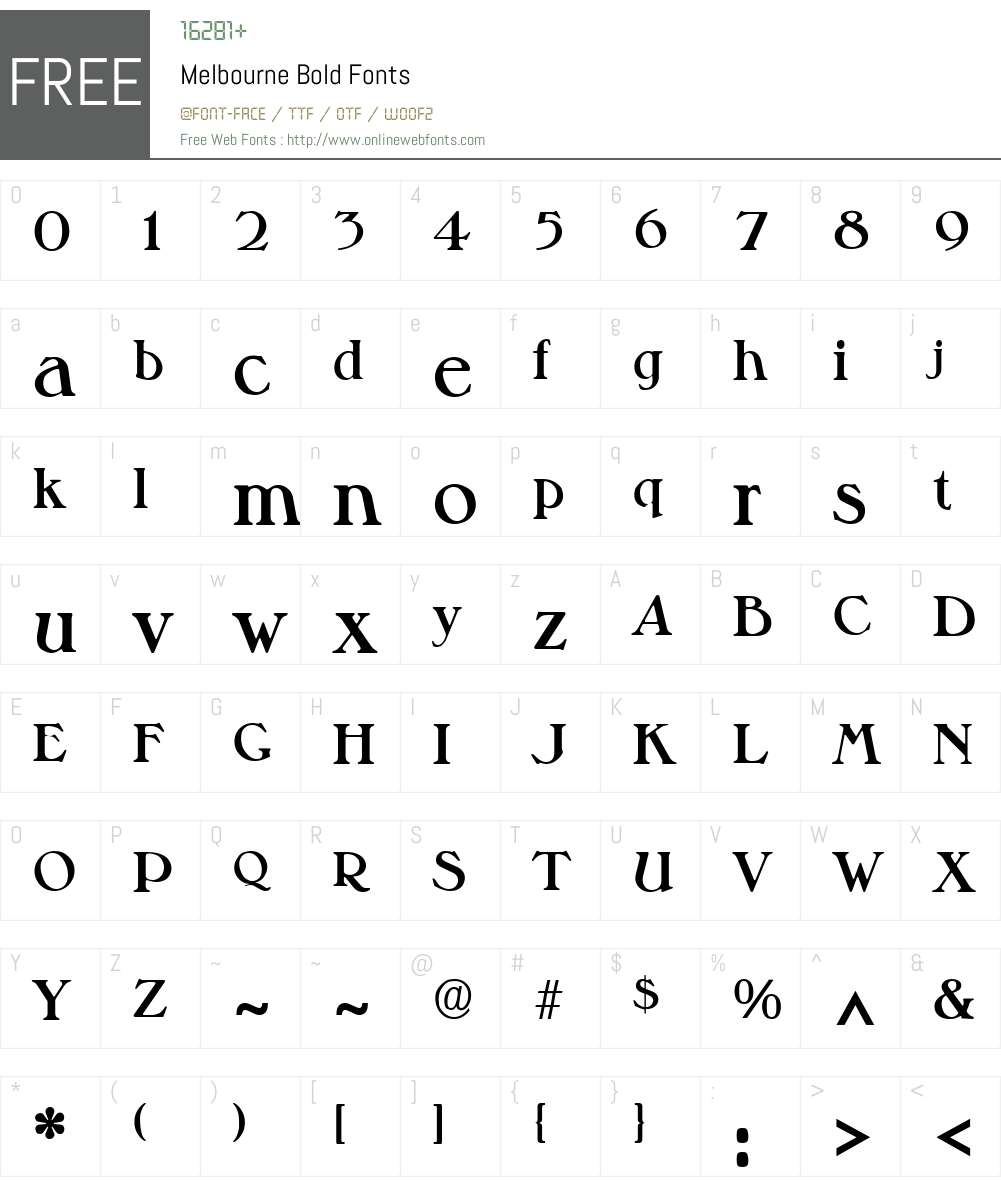 Melbourne Font Screenshots