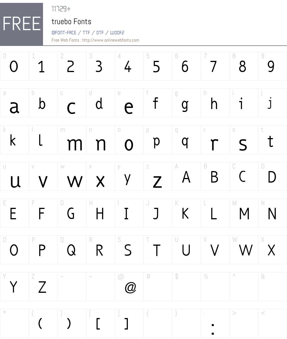 truebo Font Screenshots