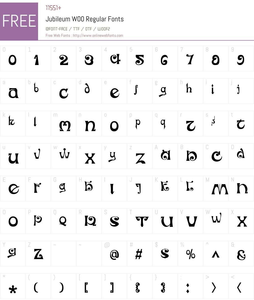 JubileumW00-Regular Font Screenshots