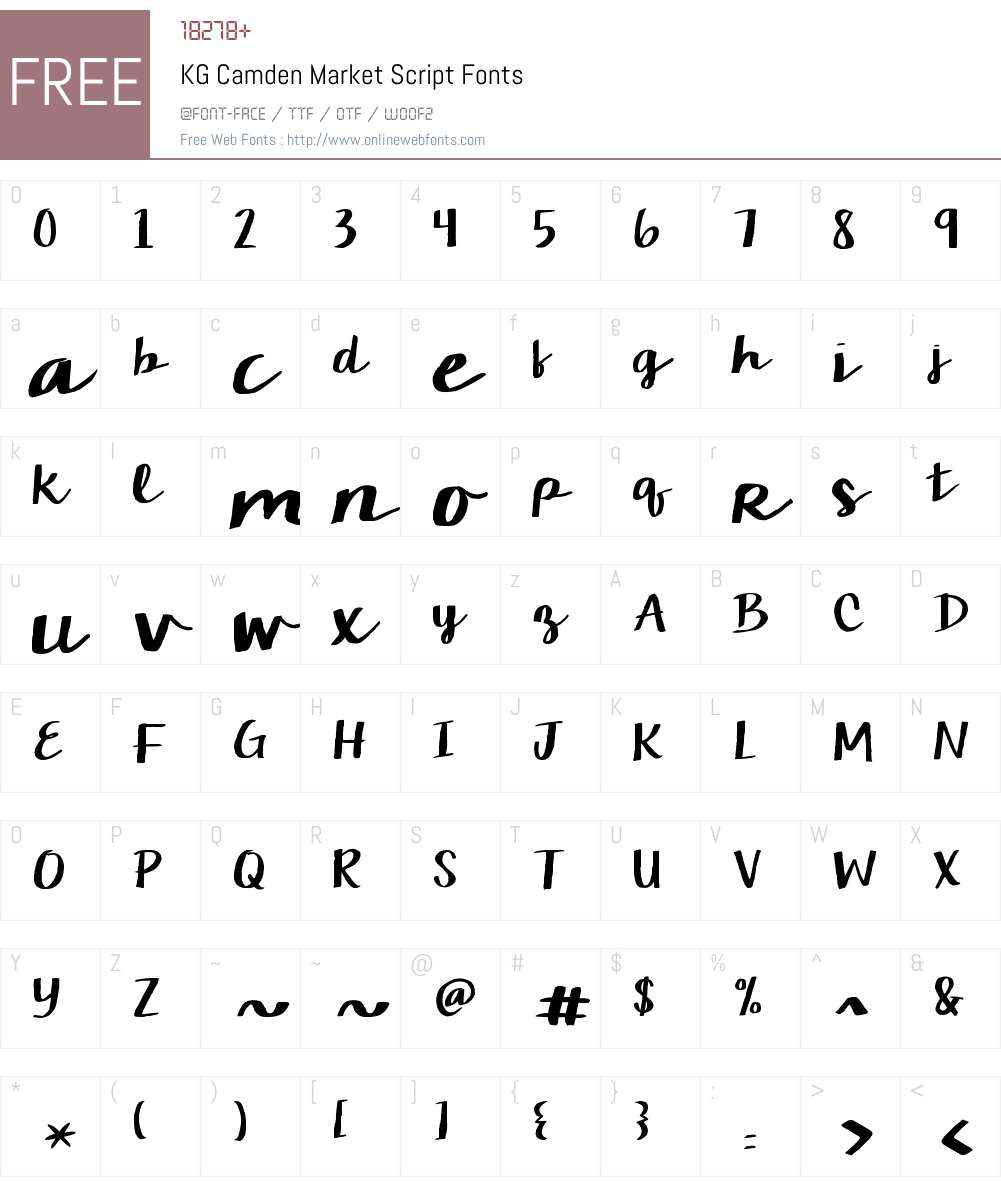 KG Camden Market Script Font Screenshots