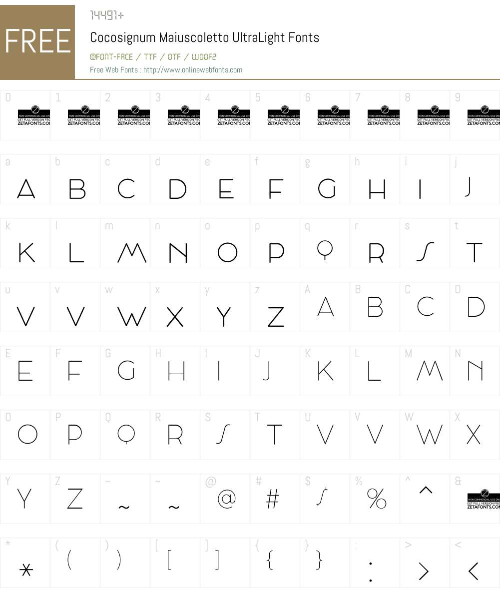 Cocosignum Maiuscoletto Font Screenshots