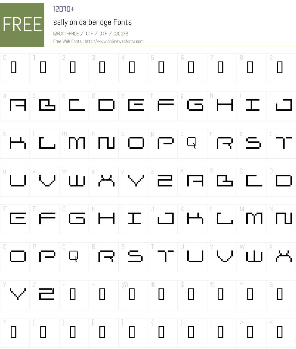 sally on da bendge Font Screenshots