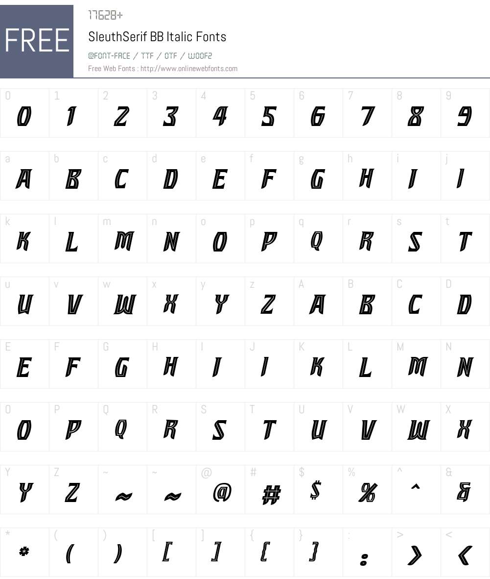 SleuthSerif BB Font Screenshots