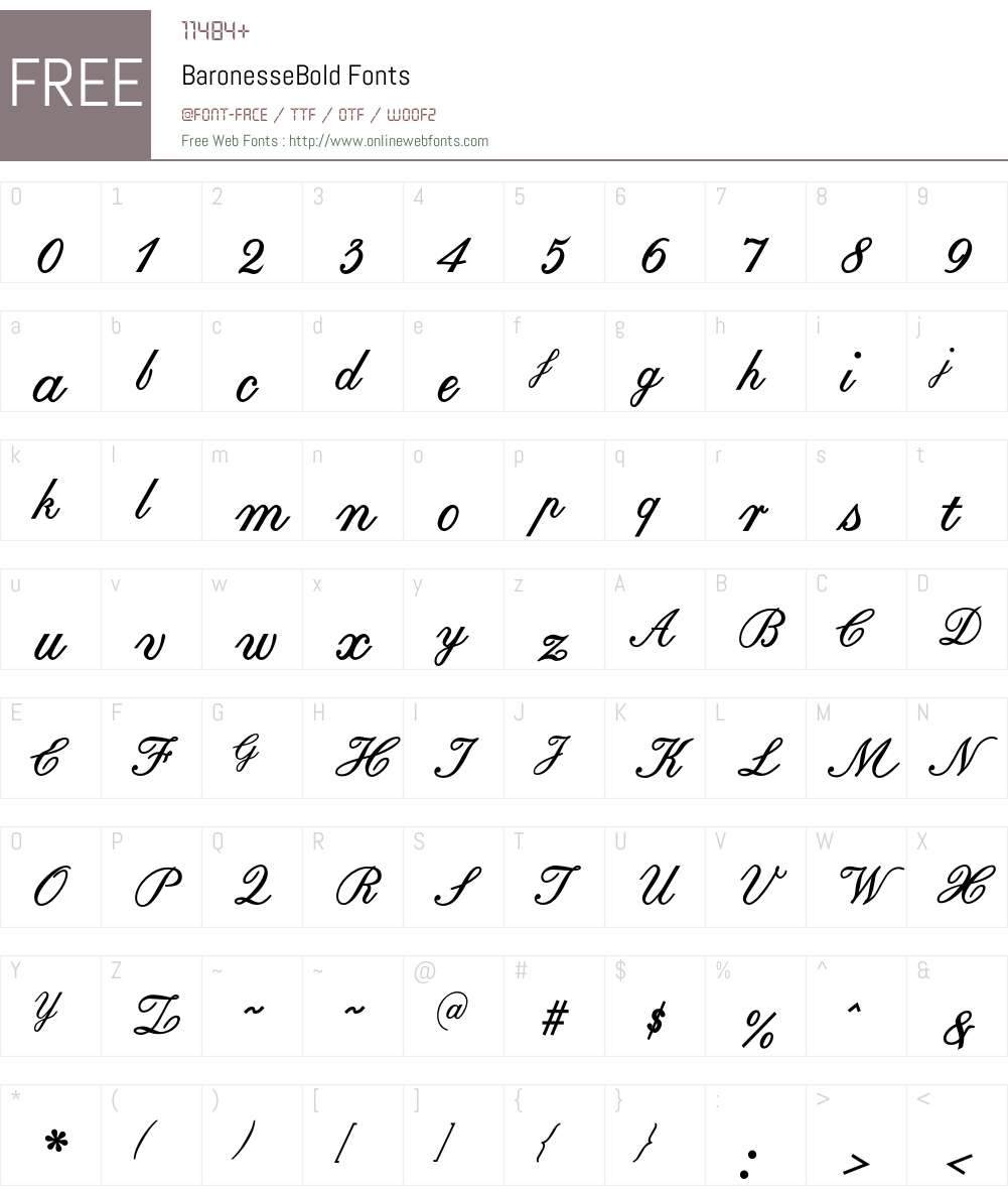 BaronesseBold Font Screenshots