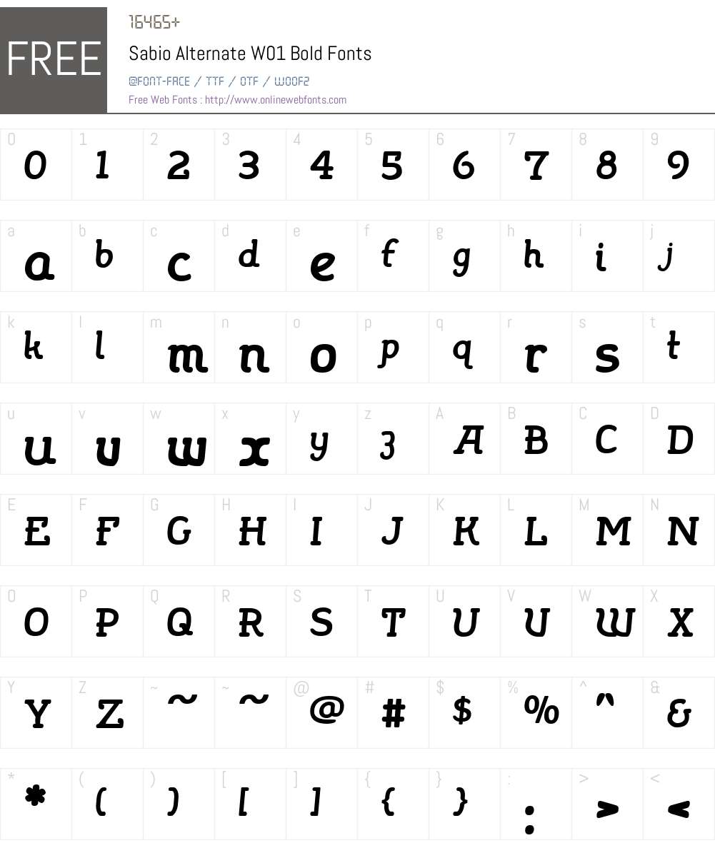 SabioAlternateW01-Bold Font Screenshots
