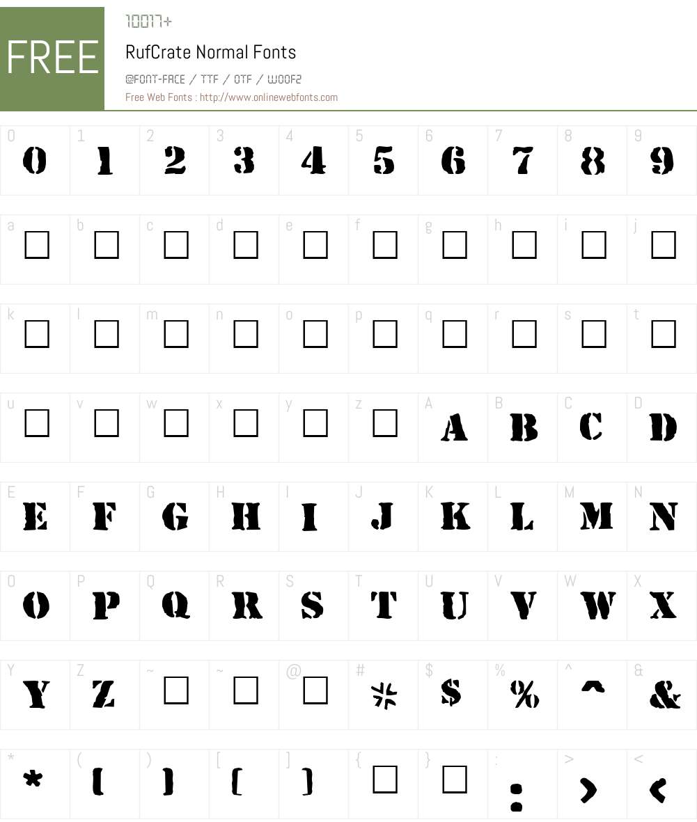 RufCrate Font Screenshots