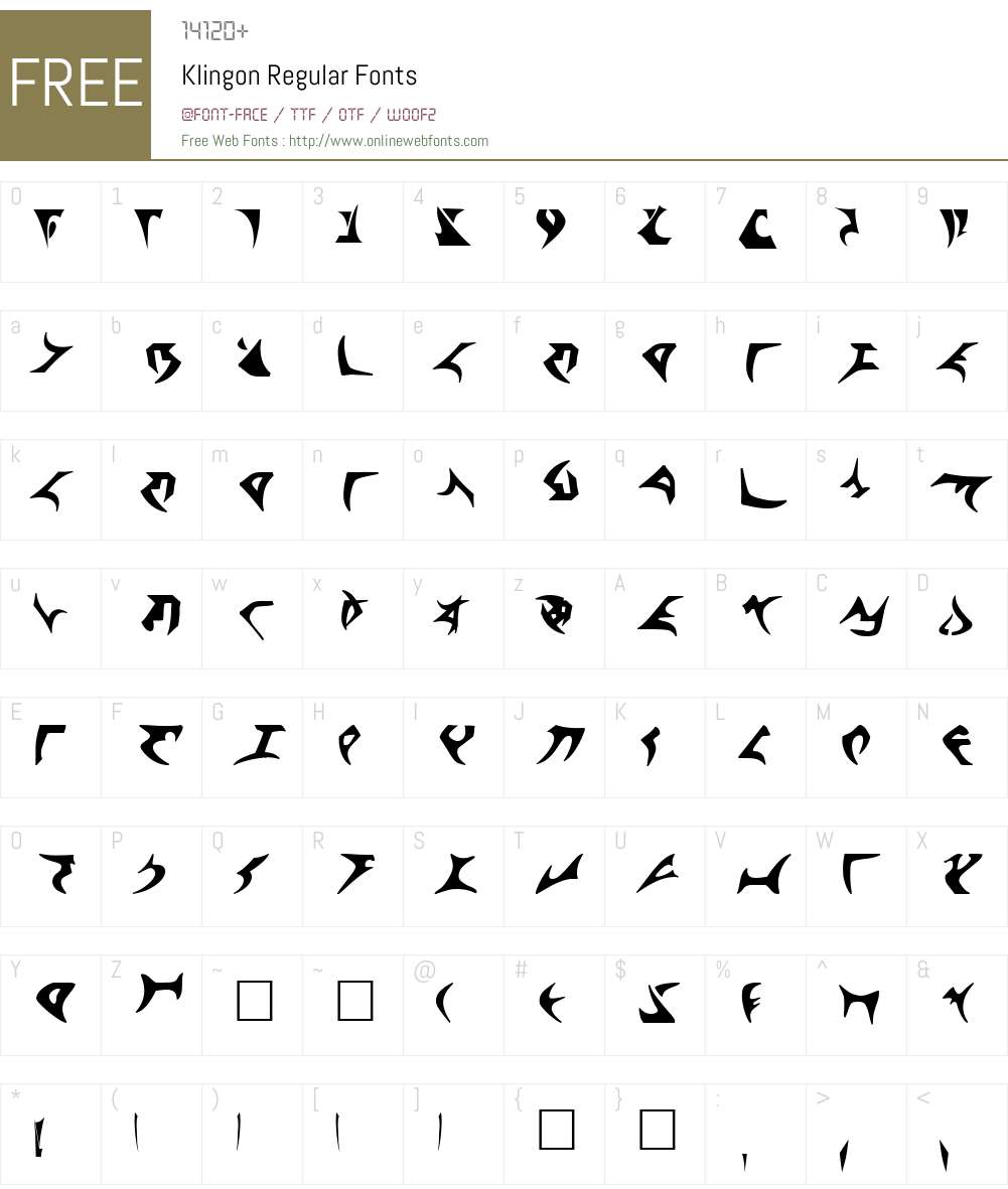 Klingon Font Screenshots